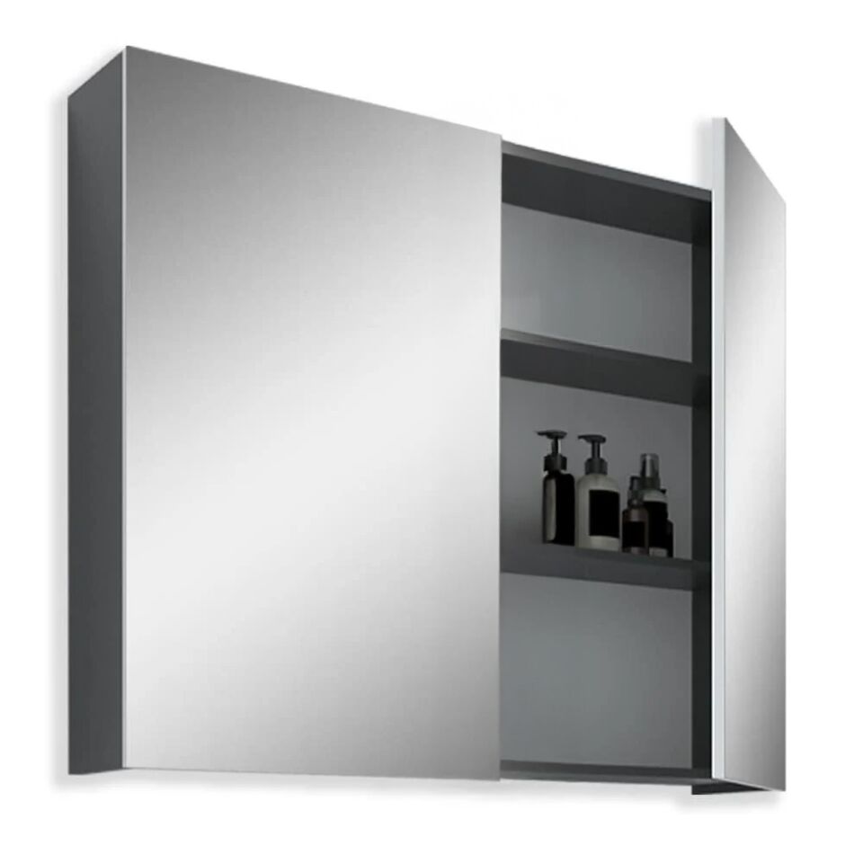 Teta Home Tokyo 65 cm MDF Banyo Aynalı Üst Dolap Antrasit-Beyaz