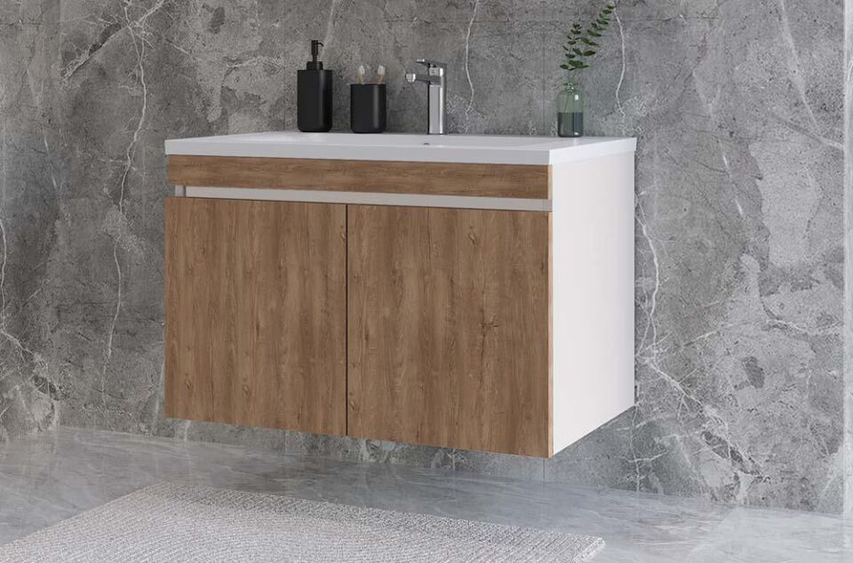 Teta Home Tokyo 65 cm MDF Banyo Lavabolu Alt Dolap Bej-Atlantik Çam