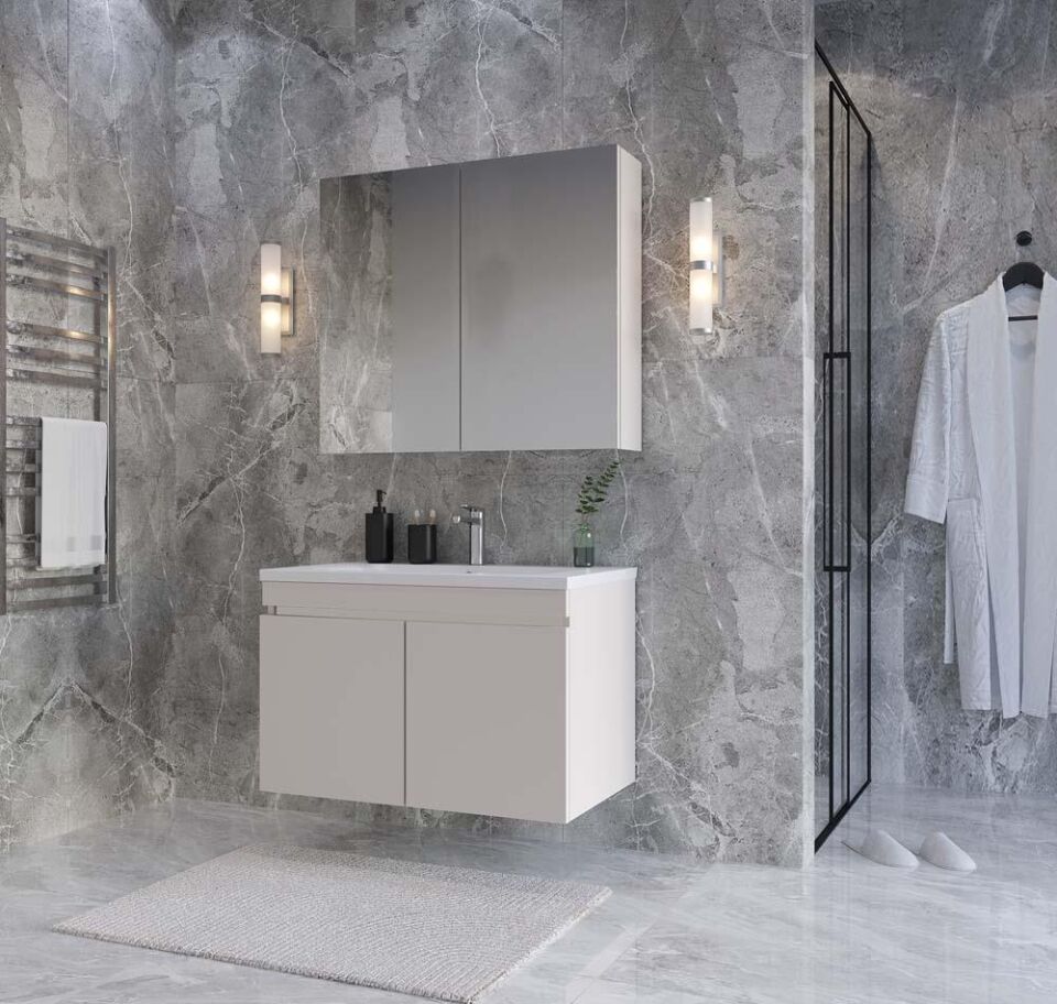Teta Home Tokyo 65 cm MDF Banyo Dolabı Seti Vanilya