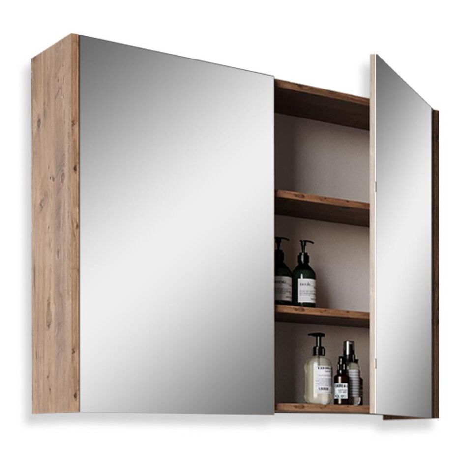 Teta Home Mersin 65 cm MDF Banyo Aynalı Üst Dolap