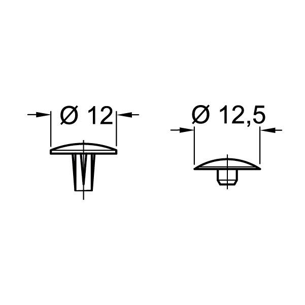 Hafele Confirmat Vida Kapağı 12mm (100 Adet), Beyaz