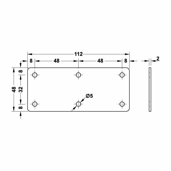 Hafele Bağlantı Plakası 112x48mm, Galvaniz Renk (100 Adet)