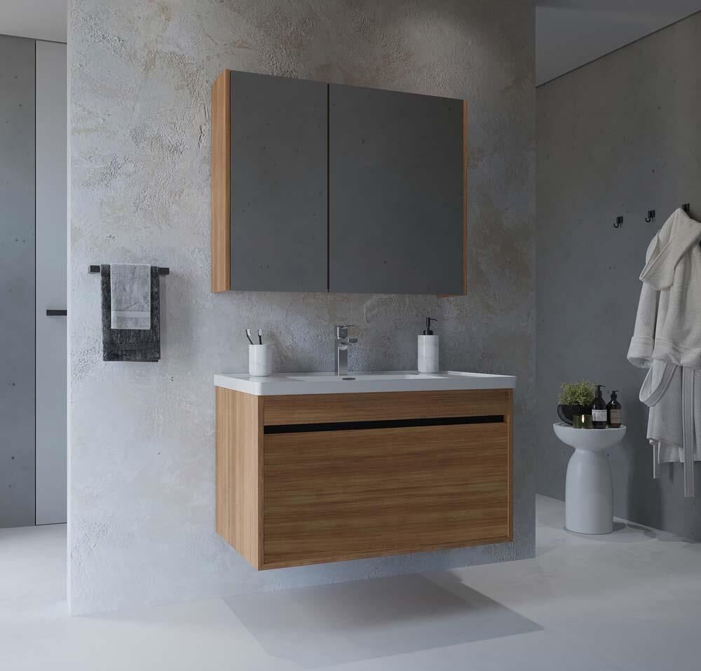 Teta Home Mersin 65 cm MDF Banyo Dolabı Seti Teak