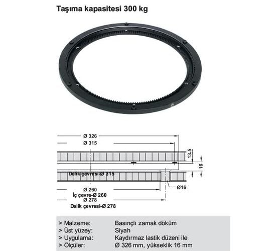 Hafele Dönme Tertibatı 300kg / 360° / 328mm