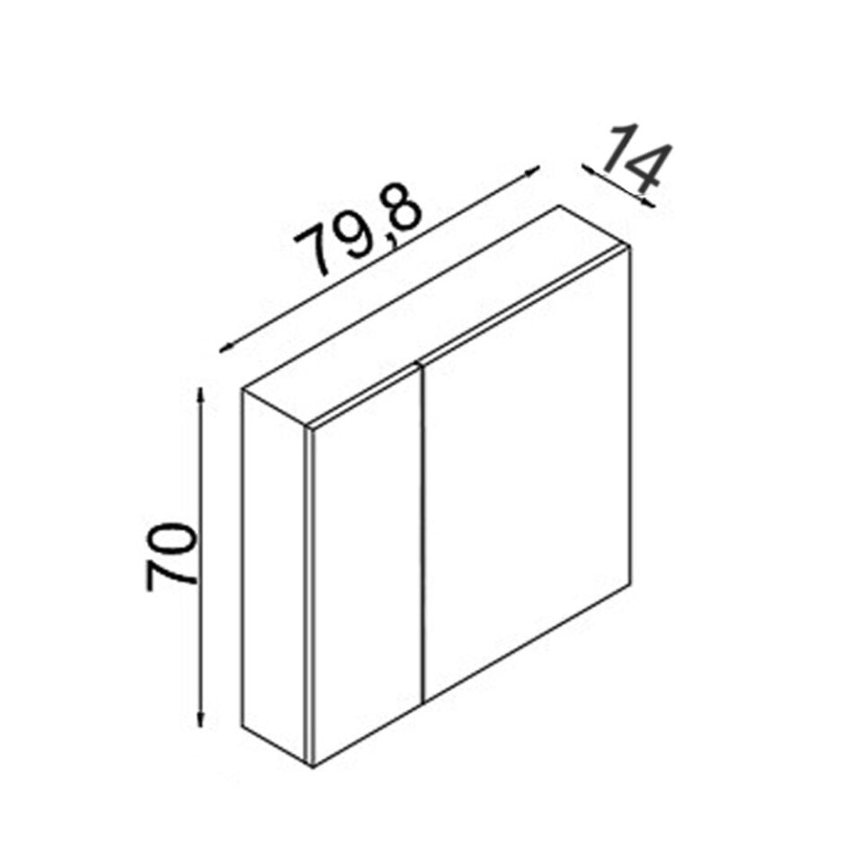 Teta Home Madrid 80CM Mdf Banyo Aynalı Üst Dolap