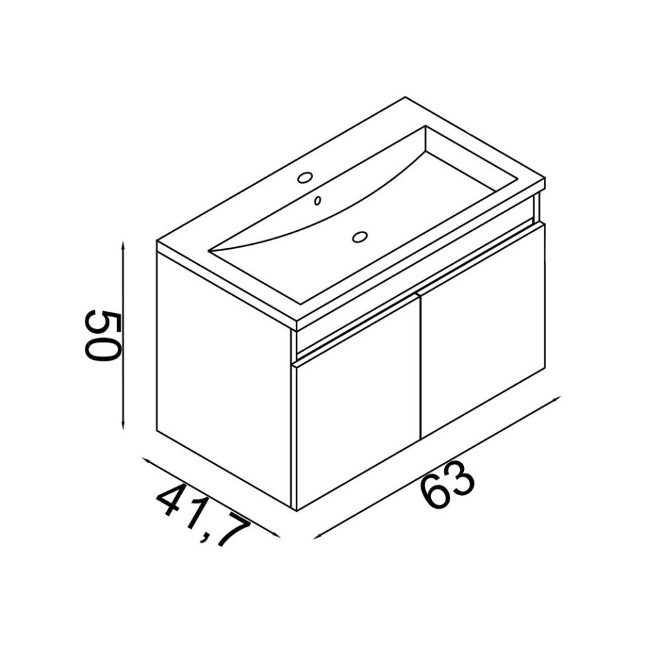 Teta Home Tokyo 65 cm MDF Banyo Lavabolu Alt Dolap Bej-Atlantik Çam