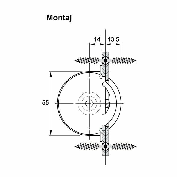 Hafele Giro Çelik Bağlantı Elemanı (10 Adet), Galvaniz