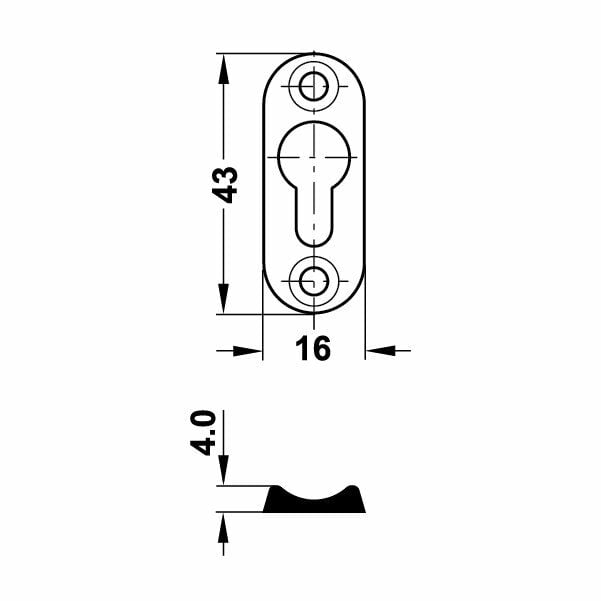 Hafele Gizli Askı Elemanı 43mm, Ham