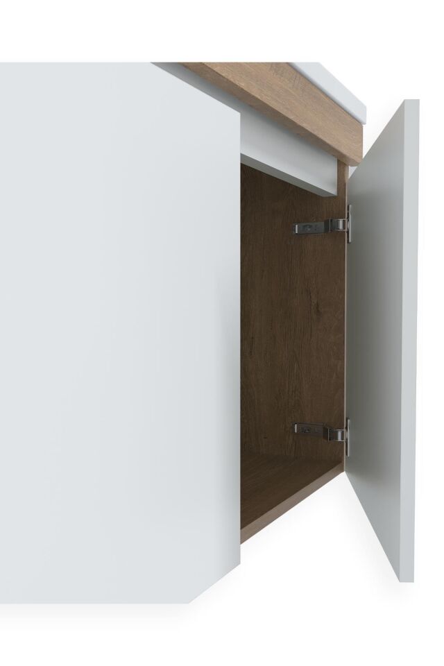 Teta Home Tokyo 65 cm MDF Banyo Lavabolu Alt Dolap Kafkas Meşe-Beyaz