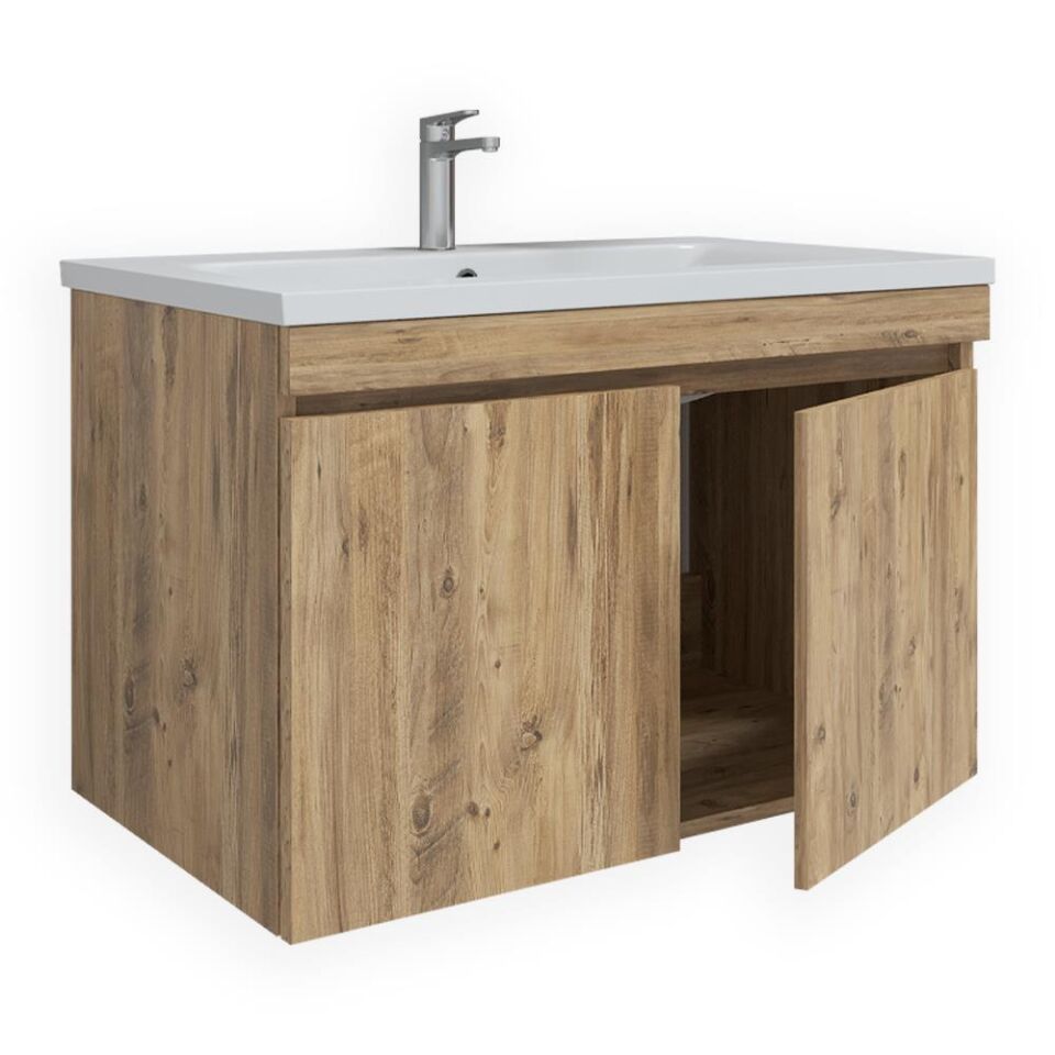 Teta Home Tokyo 65 cm MDF Banyo Lavabolu Alt Dolap Atlantik Çam