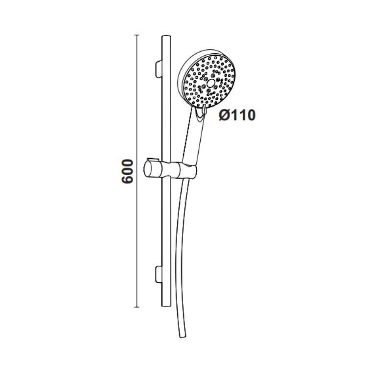 Hafele Sürgülü Duş Sistemi Boda 5 Fonksiyonlu Parlak Krom