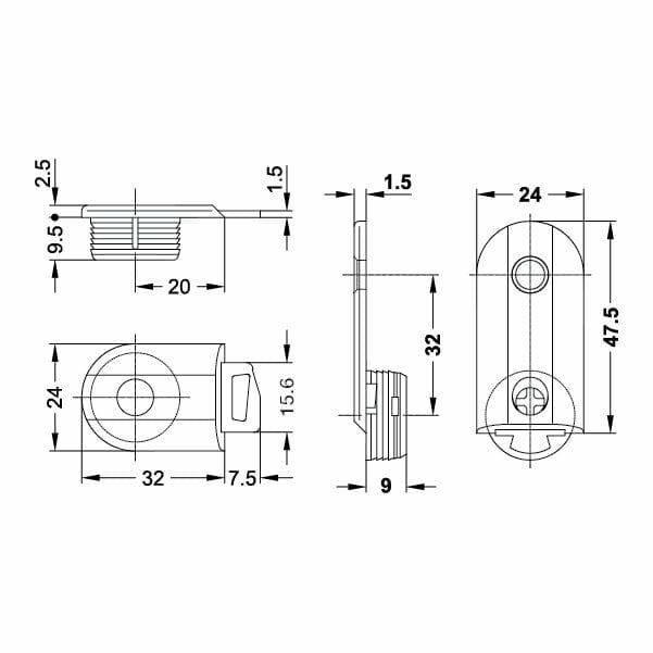 Hafele K 32/20 Gövde Bağlantı Elemanı Vidalı (10 Adet)