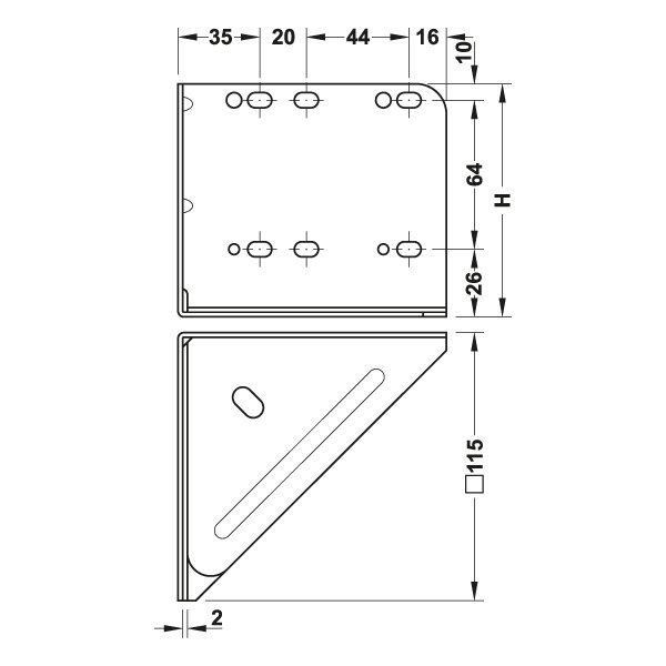 Hafele Karyola Bağlantı Köşebendi H:100Mm