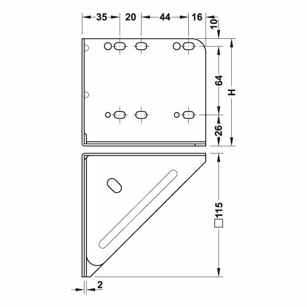 Hafele Karyola Bağlantı Köşebendi H:135Mm