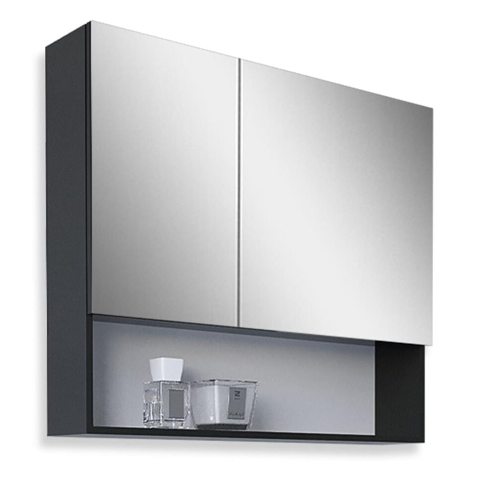 Teta Home Batum 80 Cm MDF Banyo Aynalı Üst Dolap