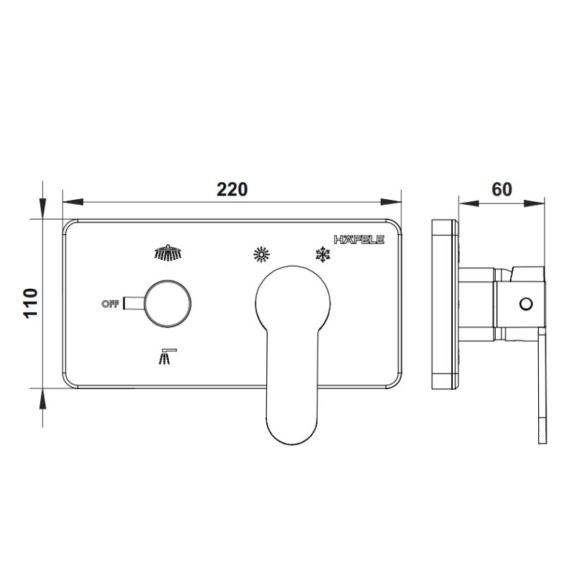 Hafele Sıva Üstü Grubu Fluxo Duo Parlak Krom