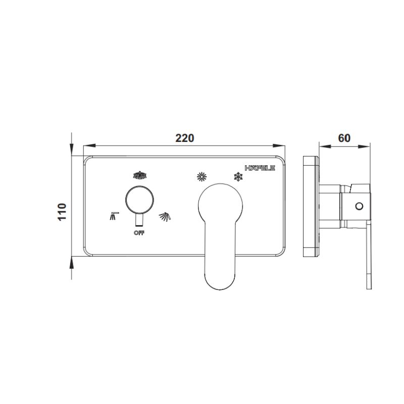 Hafele Sıva Üstü Grubu Fluxo Trio Parlak Altın