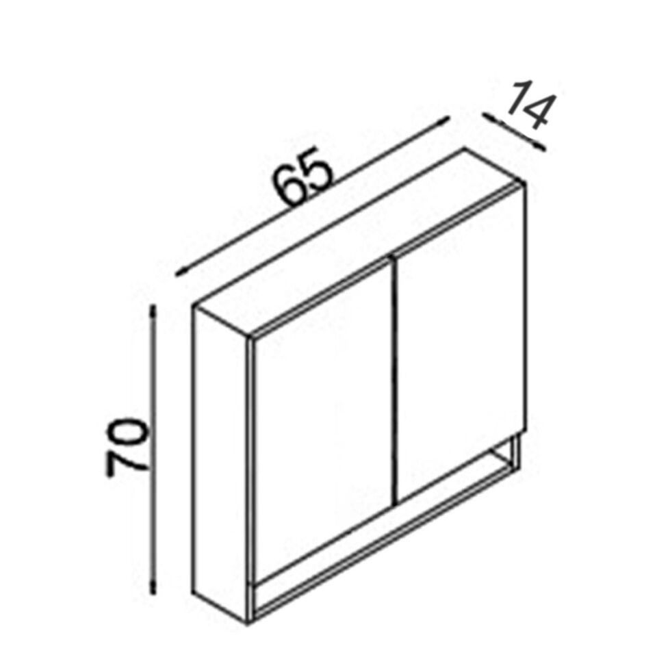 Teta Home Batum 65 Cm Mdf Banyo Üst Aynalı Dolap