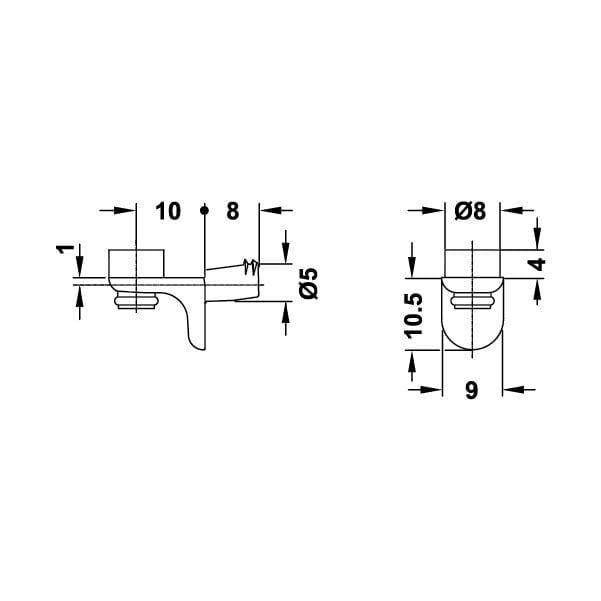 Hafele Cam Raf Pimi Küçük Vantuzlu 5mm (100 Adet), Nikel