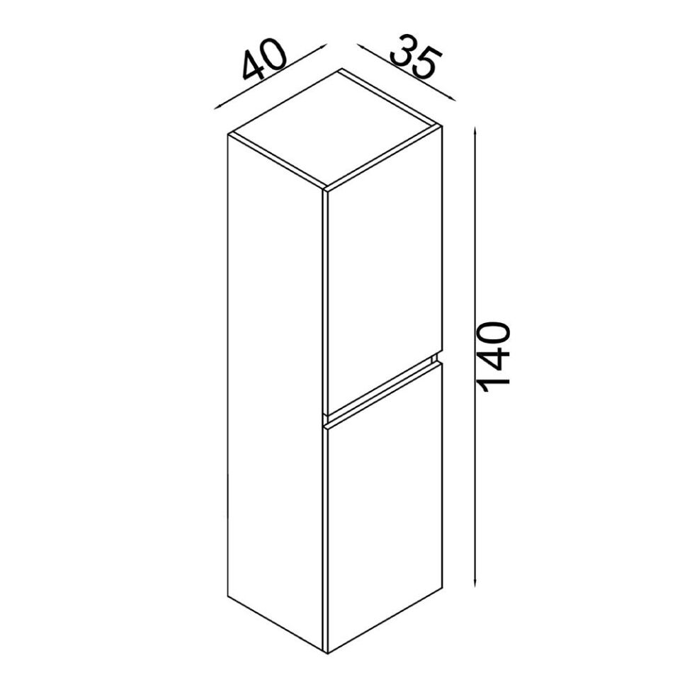 Teta Home Tokyo MDF Banyo Boy Dolabı Kafkas Meşe-Beyaz
