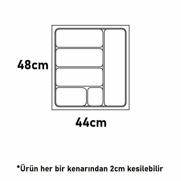 Hafele Smart Çatal Kaşıklık Gümüş Renk, 44x48cm