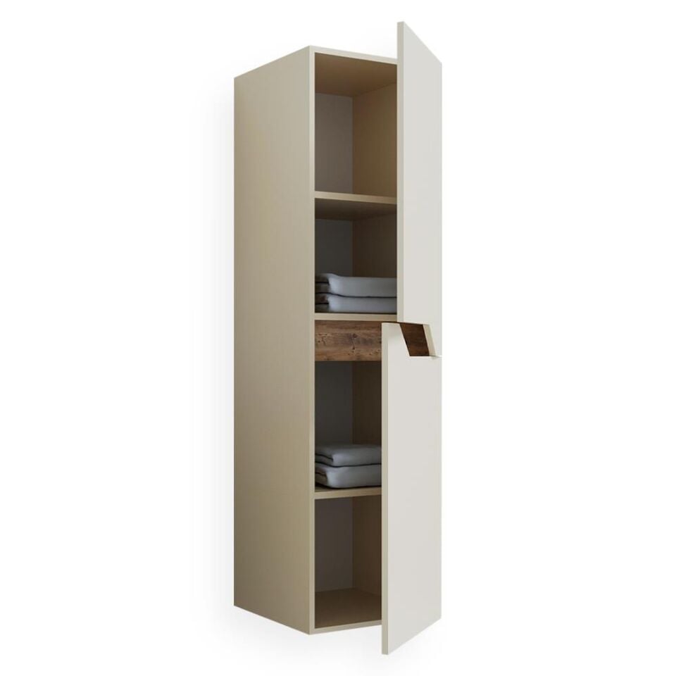 Teta Home Napoli MDF Banyo Boy Dolabı Krem-Beyaz