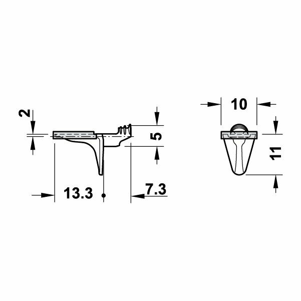Hafele Cam Raf Pimi 5mm 20kg (500 Adet), Nikel