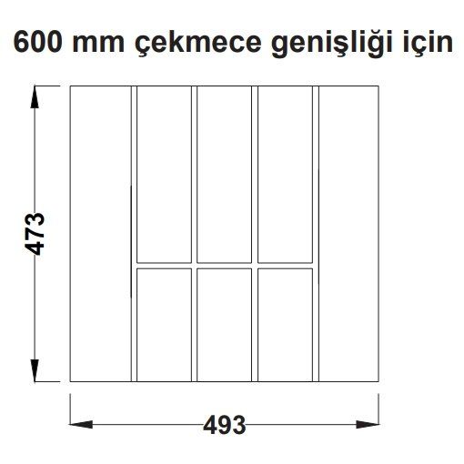 Hafele Legro Çatal Kaşıklık Ahşap Açık Meşe 60 cm