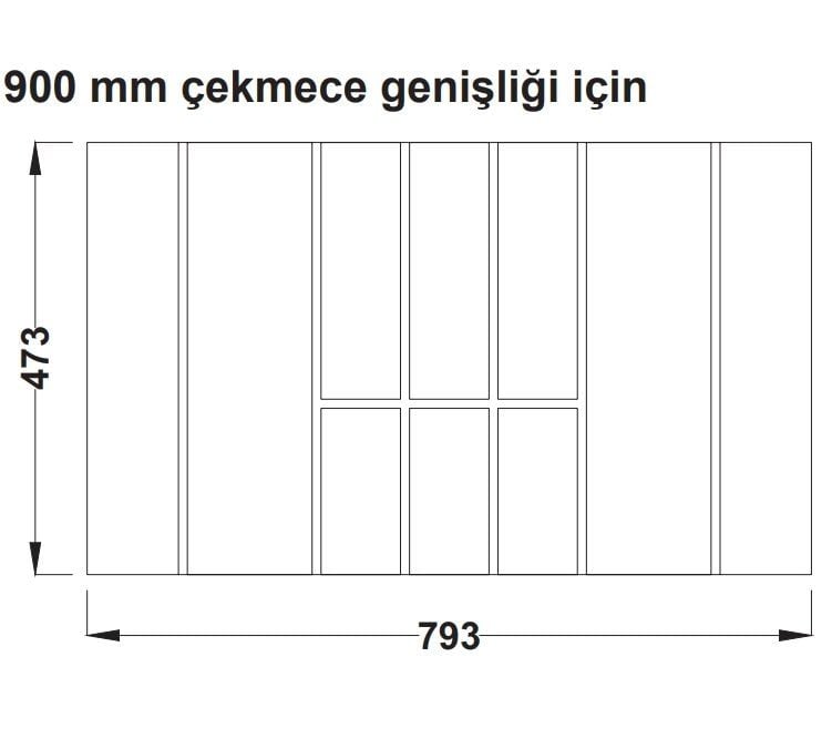 Hafele Legro Çatal Kaşıklık Ahşap Açık Meşe 90 cm