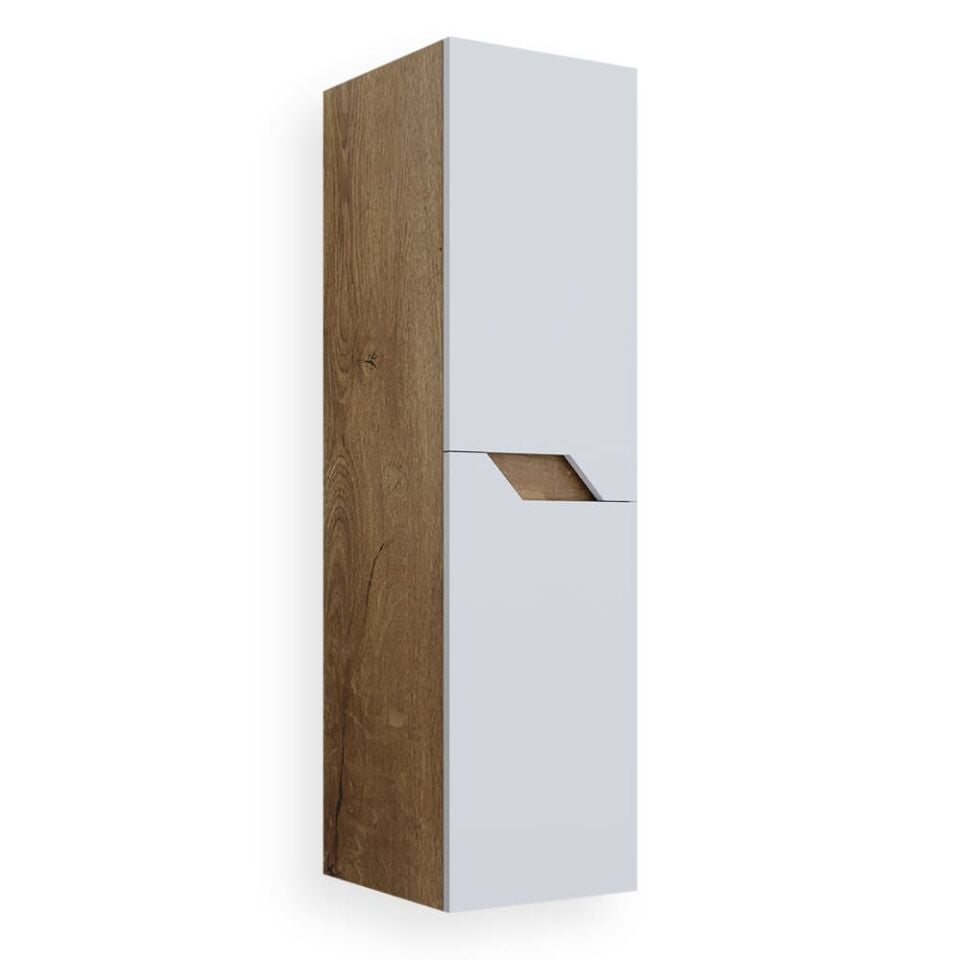 Teta Home Napoli MDF Banyo Boy Dolabı Kafkas Meşe-Beyaz