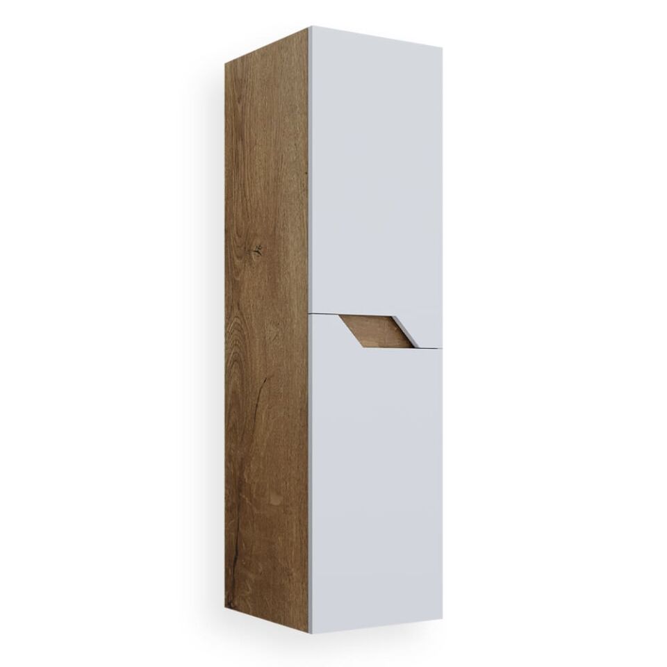 Teta Home Napoli MDF Banyo Boy Dolabı Kafkas Meşe-Beyaz