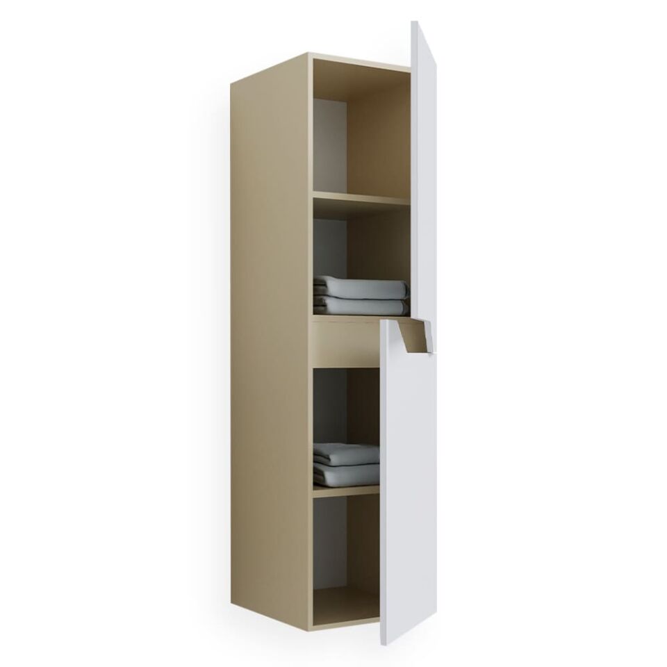 Teta Home Napoli MDF Banyo Boy Dolabı Bej-Beyaz