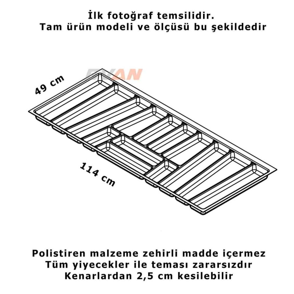 Hafele Trend II Çatal Kaşıklık Antrasit Renk, 114x49cm