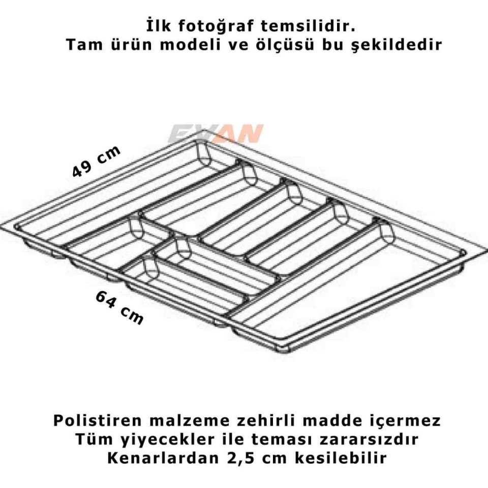 Hafele Trend II Çatal Kaşıklık Beyaz Renk, 64x49cm