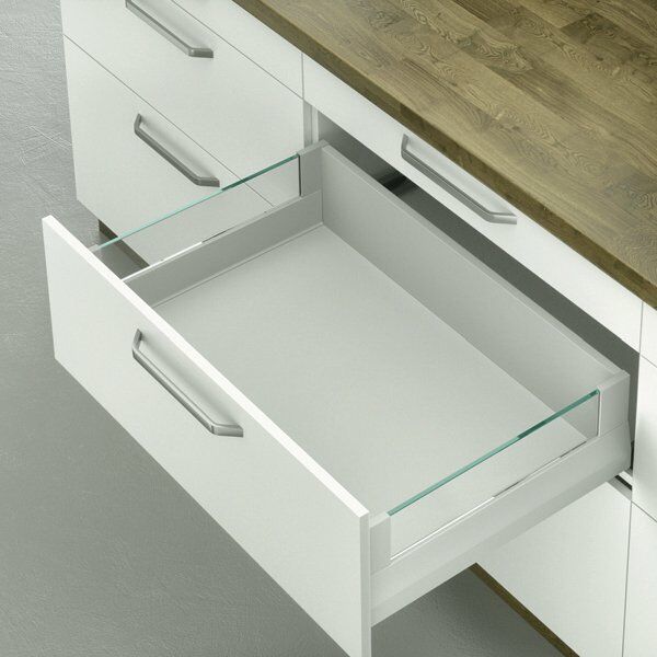 Hafele Çekmece Seti Buzlu Cam Bordürlü 50'lik Vidalı Beyaz