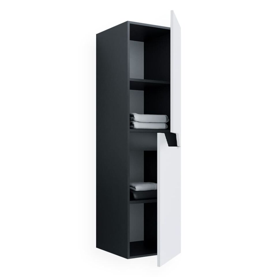 Teta Home Napoli MDF Banyo Boy Dolabı Antrasit-Beyaz