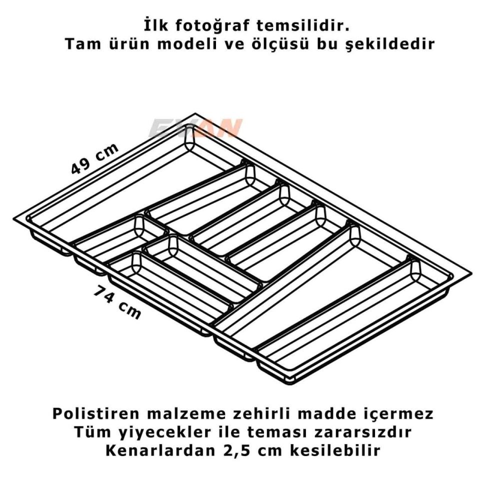Hafele Trend II Çatal Kaşıklık Antrasit Renk, 74x49cm
