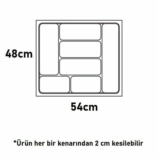 Hafele Smart Çatal Kaşıklık Gümüş Renk, 54x48cm