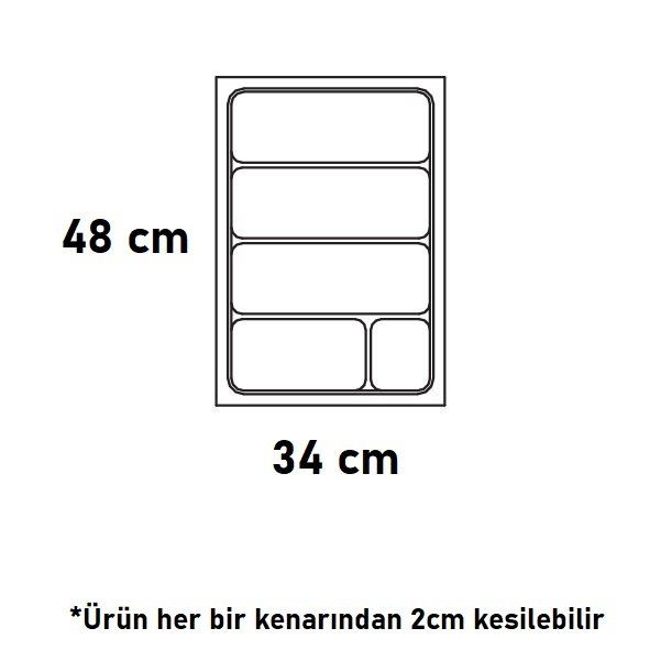 Hafele Smart Çatal Kaşıklık Gümüş Renk, 34x48cm