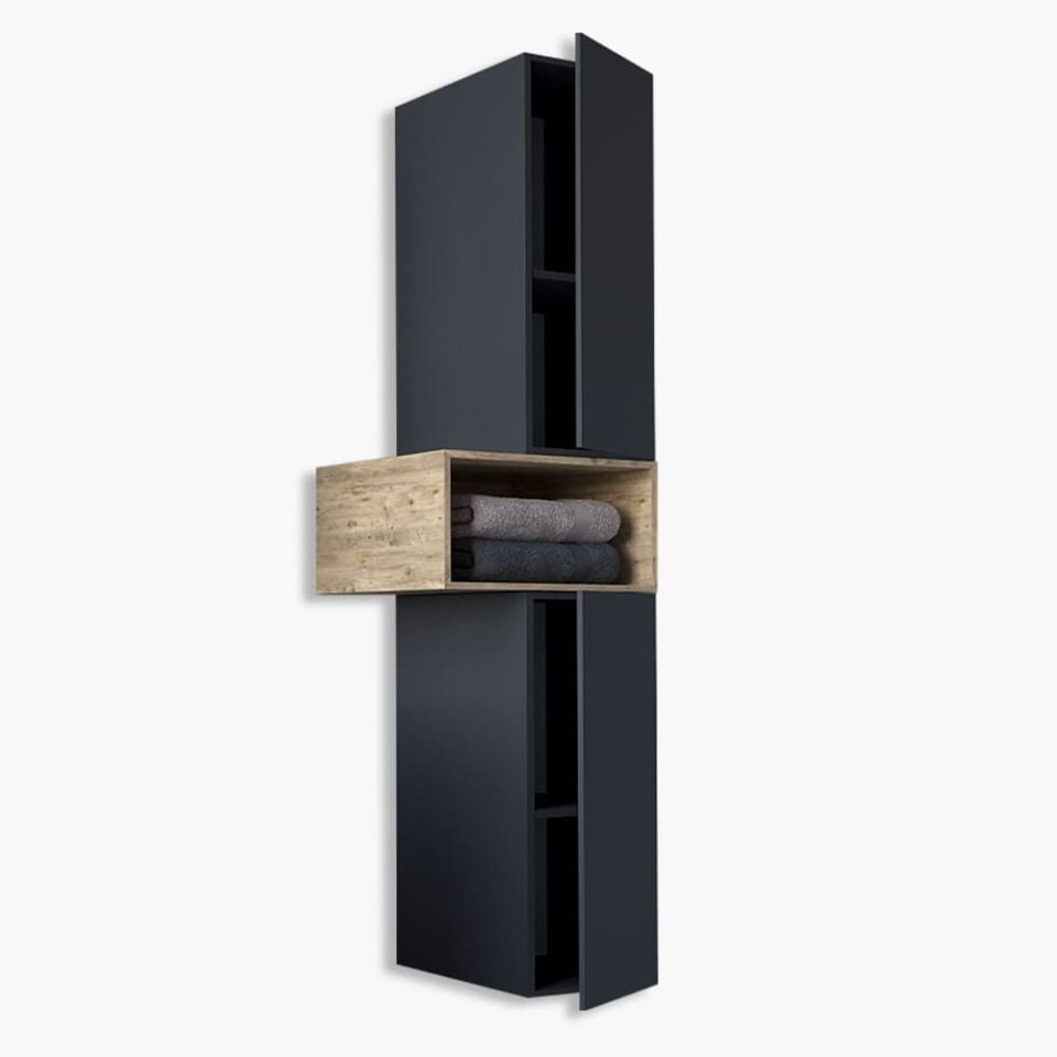 Teta Home Madrid Mdf Banyo Boy Dolabı Antrasit-Atlantik Çam