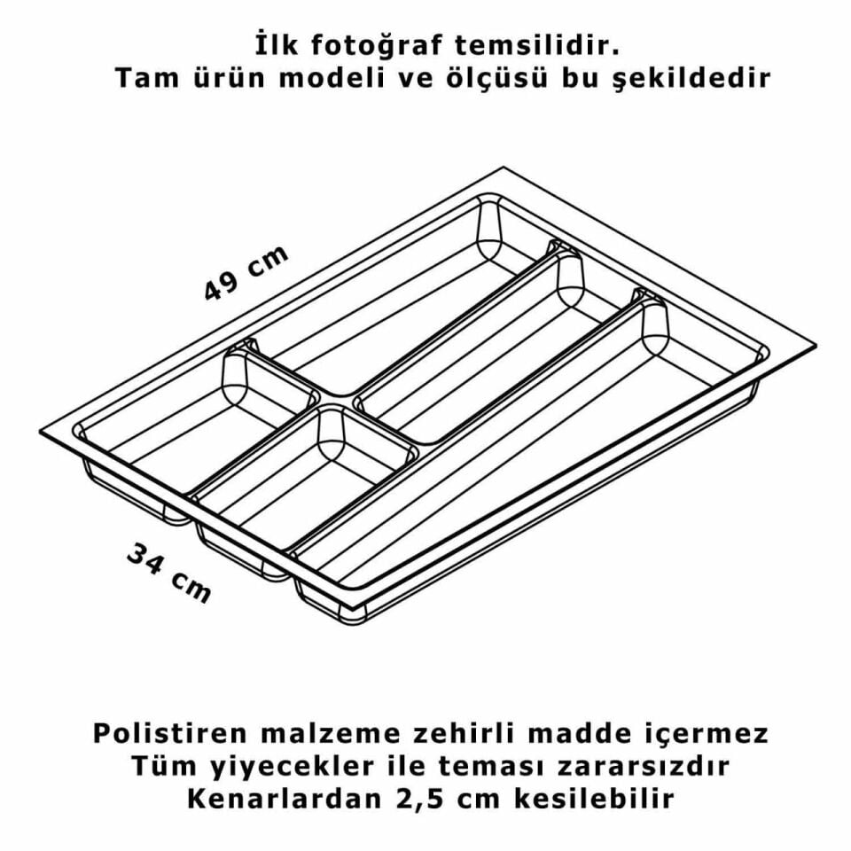 Hafele Trend II Çatal Kaşıklık 34x49 cm, Beyaz Renk