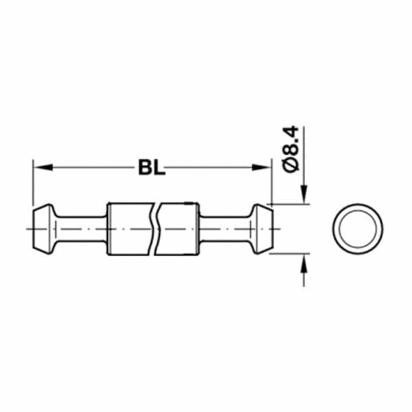 Hafele Maxifix-E Çift Taraflı Mil 56mm (10 Adet), Galvaniz