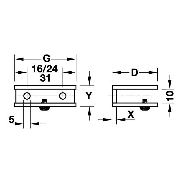 Hafele Raf Tutucu Cam 6-10mm Paslanmaz Çelik Renk (1 Çift)