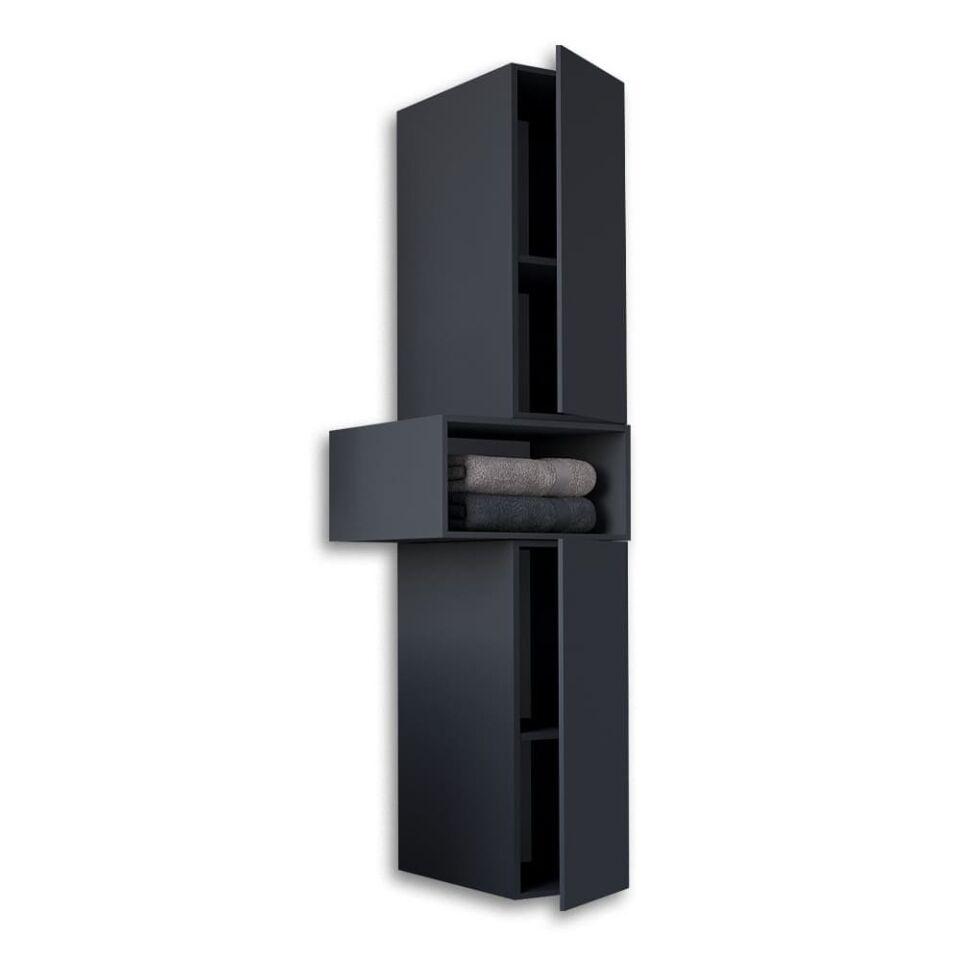 Teta Home Madrid MDF Banyo Boy Dolabı Antrasit