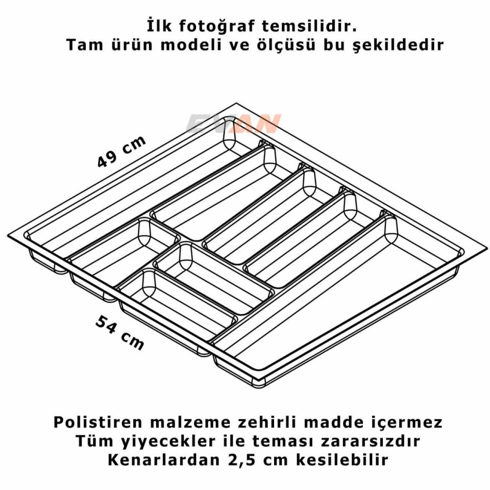 Hafele Trend II Çatal Kaşıklık Beyaz Renk, 54x49cm