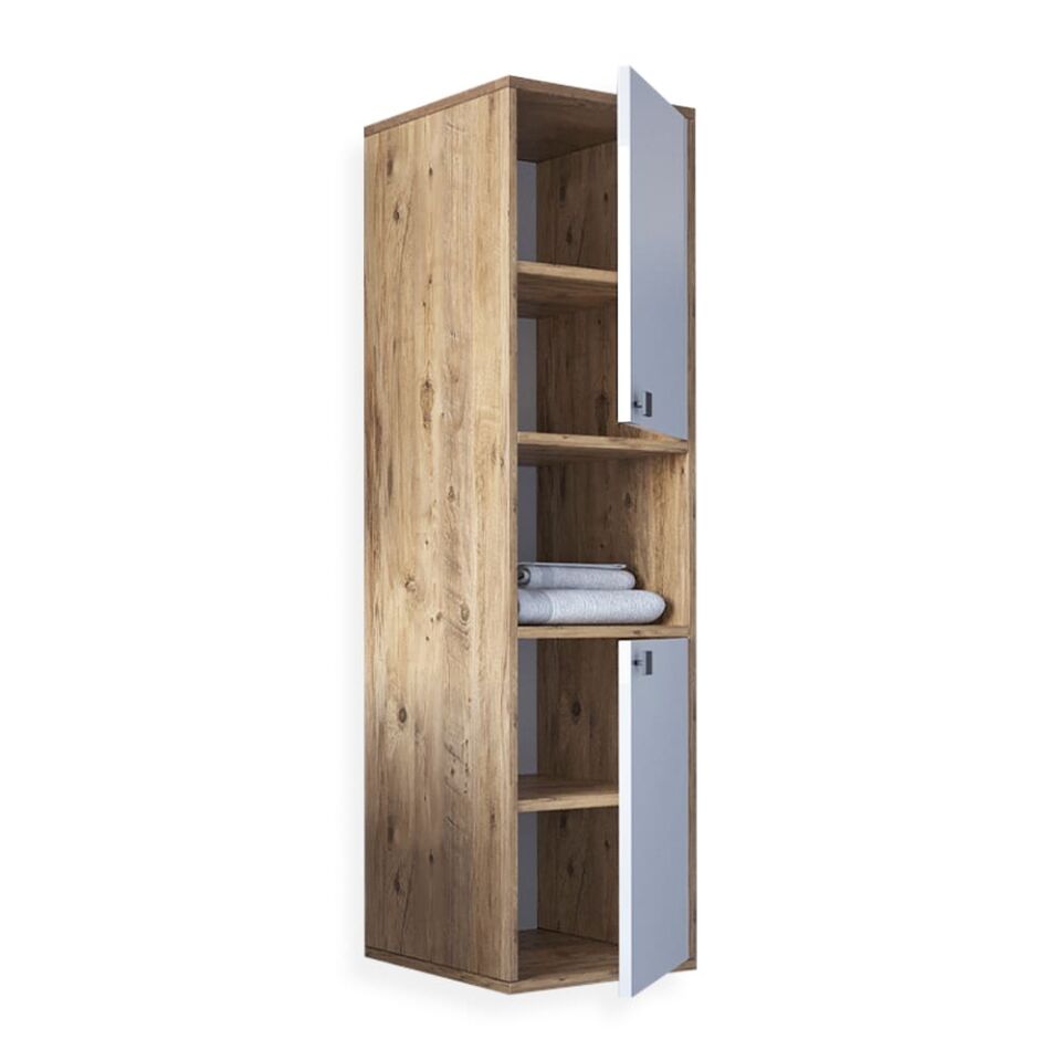 Teta Home Lizbon Mdf Banyo Boy Dolabı Atlantik Çam-Beyaz