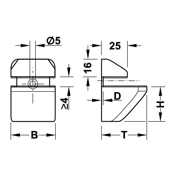 Hafele Raf Tutucu Cam/Ahşap Krom Parlak 4-25mm (1 çift)