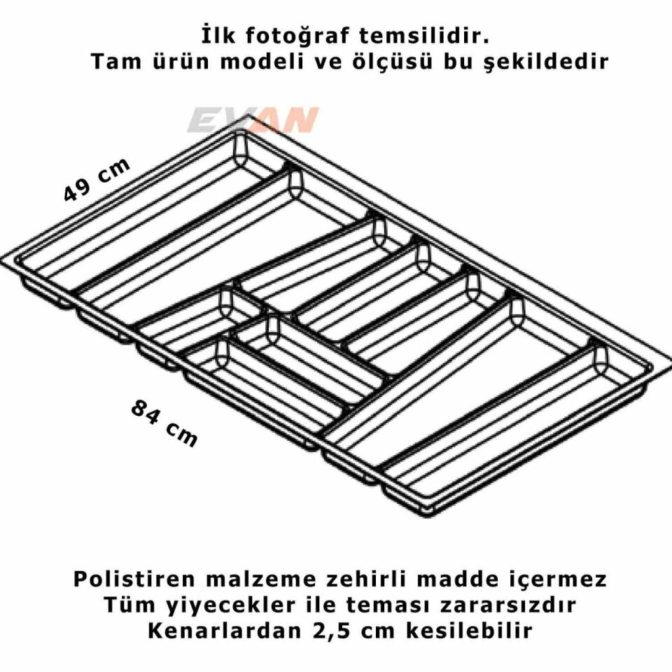 Hafele Trend II Çatal Kaşıklık Antrasit Renk, 84x49cm