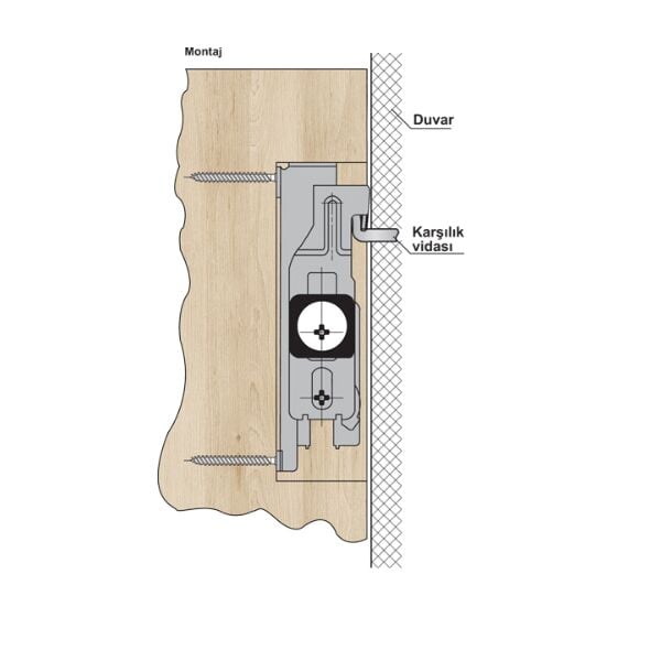 Hafele TR7 Gizli Dolap Askı Elemanı Dübelli