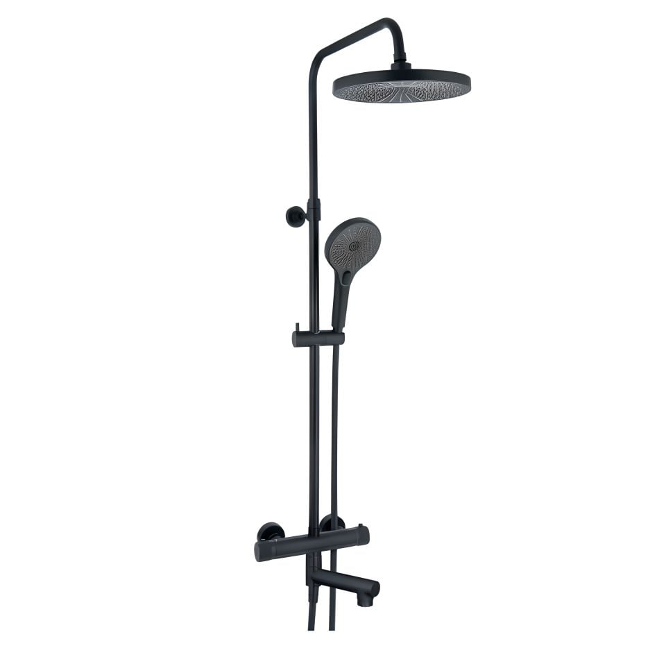 Hafele Kolonlu Duş Sistemi Panda Termo 3 Yönlü Mat Siyah